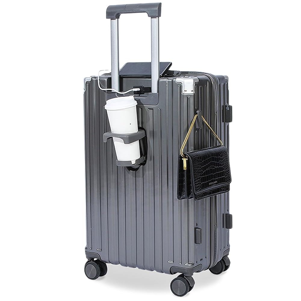 ✨スーツケース キャリーケース USBポート付 Mサイズ✨カップホルダー